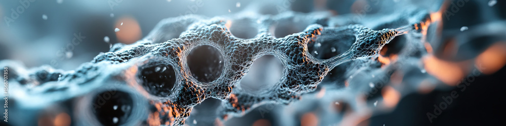 Poster three-dimensional rendering of interconnected porous structure