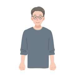 Fototapeta premium カジュアルな服装の眼鏡の男性