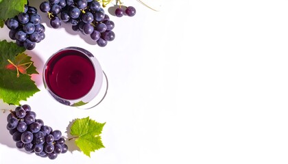 A glass of purple grape juice viewed from top with rich color and shadow