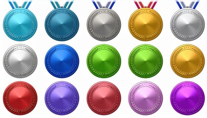 Collection of Colorful Medals: Achievement and Recognition