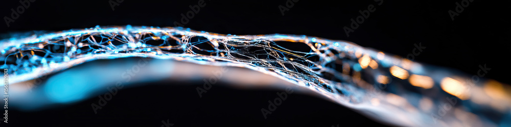 Aufkleber close-up photograph of illuminated translucent network structure