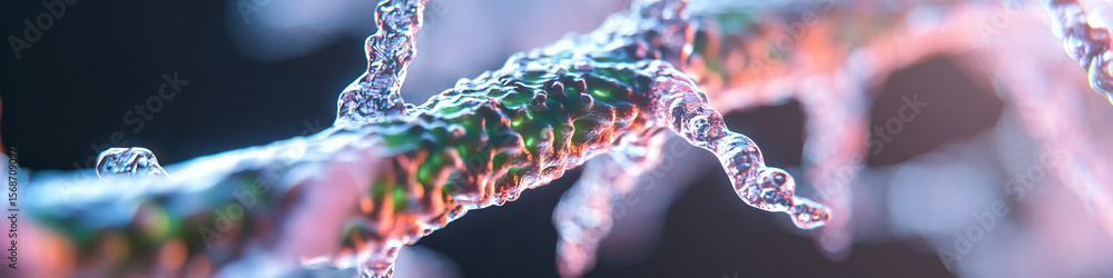 Poster digital rendering of branching translucent structure