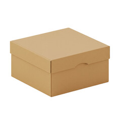  Cardboard gift box with lid isolated on a transparent background, png, cutout