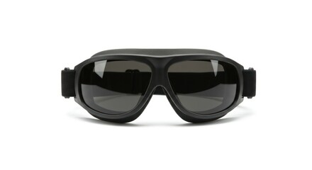 Close-up of black aviator-style safety goggles