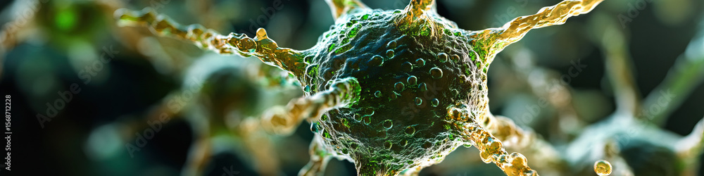 Aufkleber microscopic visualization of a single cell with appendages