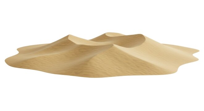 Beige sand dunes, stylized, isolated