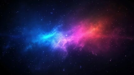 Colorful nebulae in a dark space background.