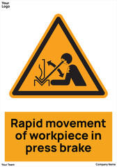 sign rapid movement of workpiece in press brake machine