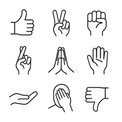 Fototapeta premium Hand Gestures and Meanings: A Visual Guide
