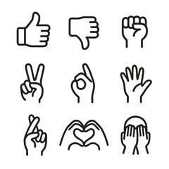 Obraz premium Hand Gestures and Meanings: A Visual Guide