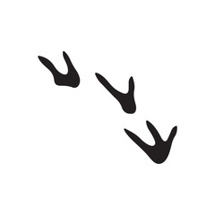 Obraz premium Ostrich footprints silhouette vector flat illustration design. 