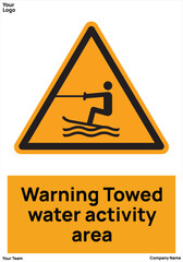 sign water skiing or towed water activity area