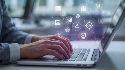 Streamlining Business Processes A Close-Up of Efficient Laptop Work