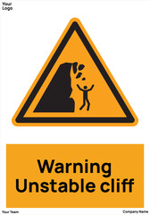 sign unstable cliff
