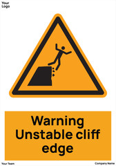 sign unstable cliff edge