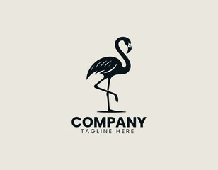Graceful Flamingo Elegant Bird Tropical Paradise Vibrant Vector Logo Design