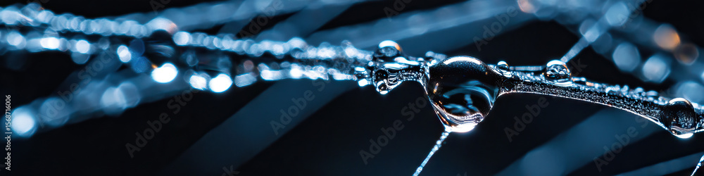 Aufkleber water droplets on branch with bokeh background