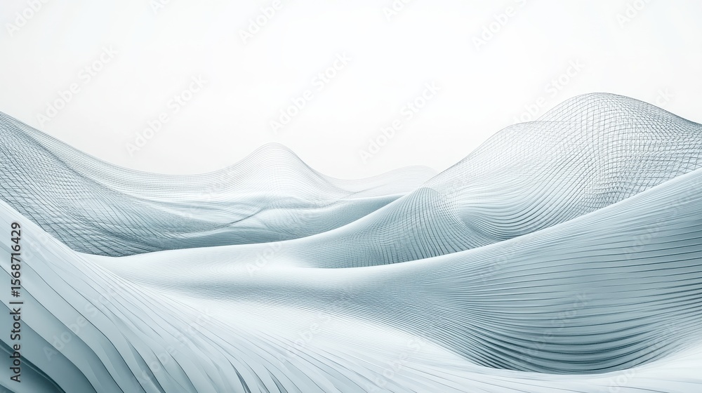 Poster skyscraper inspired abstract design with flowing water-like lines