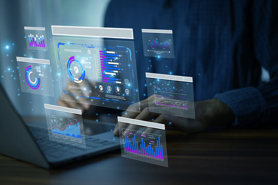 AI logistic dashboard showing real-time supply chain data and transport analytics managed through smart virtual interface.