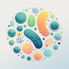 Abstract Colorful Organic Shapes A Vibrant Circular Composition
