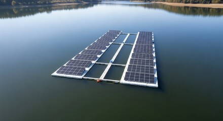 Floating Solar Panels on Water Surface