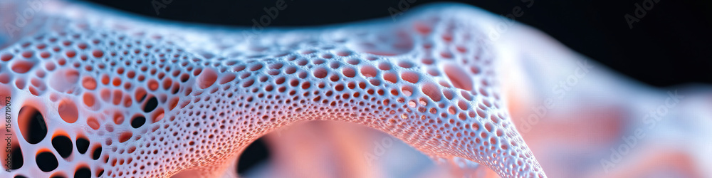 Poster macro photograph of porous three-dimensional structure