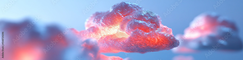 Aufkleber digital render of illuminated amorphous mass