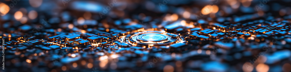 Poster abstract representation of a complex circuit board