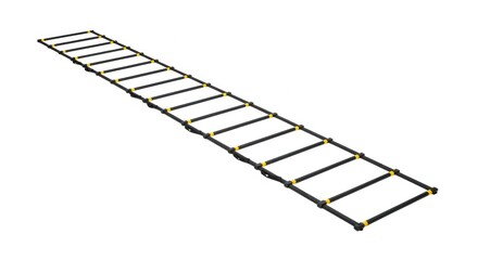 Long black agility ladder with yellow accents