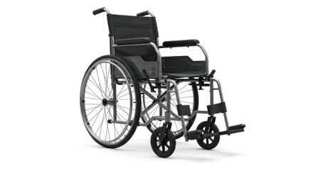 Fototapeta premium Gray wheelchair on a white background