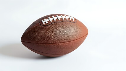 American football placed on a clean white surface, emphasizing the sport's simplicity and iconic design.