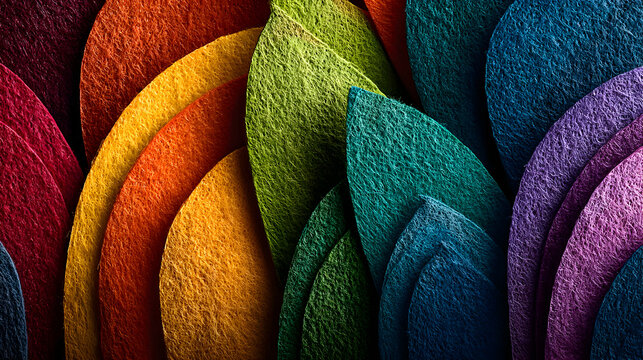 Colorful Felt Leaf Background Texture