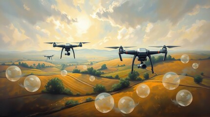 Creative light art depicting automation.