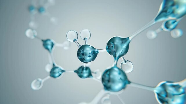 High-resolution stock footage: Gentle, soft light illuminates ethanol molecules blocking metabolic pathways. Commercial-grade quality, diffused shadows, subtle illumination.
