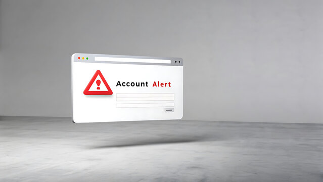 Warning alert on browser window security notification