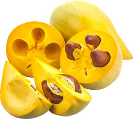 Yellow Sapote Isolated From Background