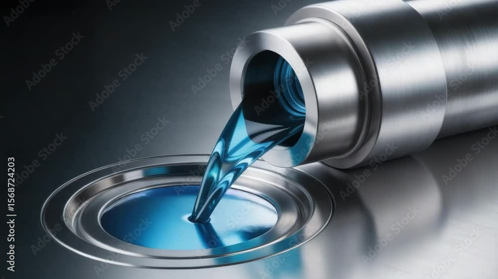 Poster hydraulic fluid flows through metallic mechanism enabling efficient energy transfer industrial machi