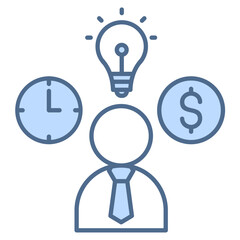 Skills Blue Icon Element For Design