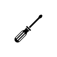 Isolated metallic screwdriver vector illustration for repair and construction