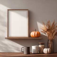 Blank framed art, autumnal decor