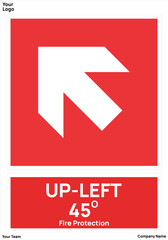 sign arrow up left fire protection