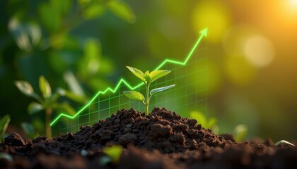 Fototapeta premium Growth of a young plant nature photography green environment close-up sustainability concept