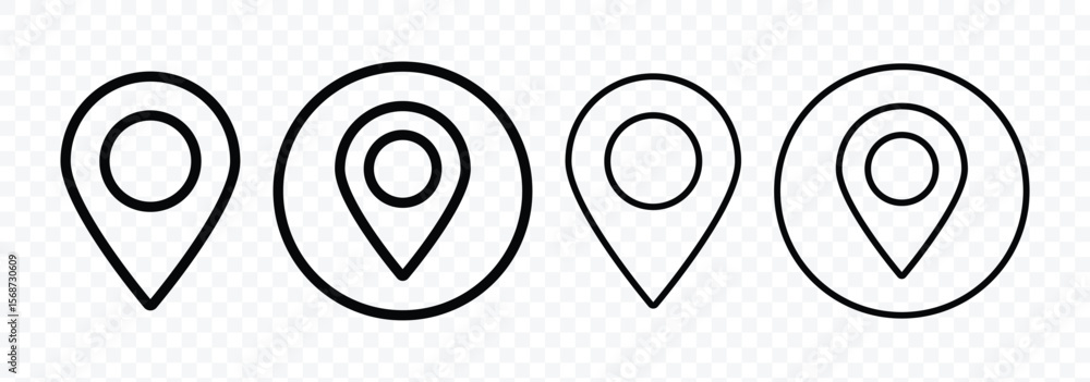 Poster location pin icons. map pointers. map markers. travel destination, address pin marker. navigation si