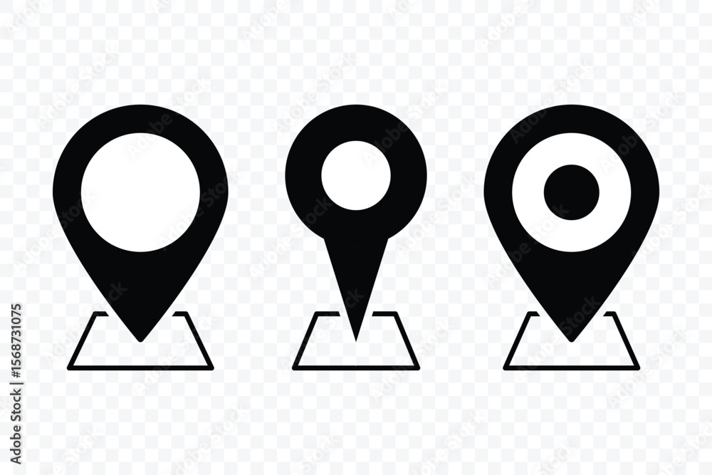 Poster set of map pin location icons. modern map markers. location pin vector, gps, map position marker. na