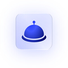 Glassmorphism Icon Bell Service Icon Hotel Bell Icon Soft Shadow Glassmorphic Service Bell Reception Bell Desk Bell Concierge Icon Hospitality Icon Bellhop Icon Assistance Bell