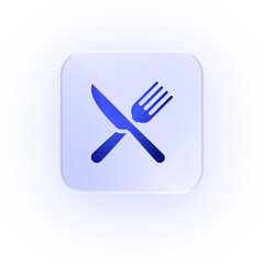Glassmorphism Icon Cutlery Fork And Knife Icon Fork And Knife Icon Soft Shadow Glassmorphic Dining Icon Food Icon Restaurant Icon Meal Icon Kitchen Icon Tableware Icon Eat Icon