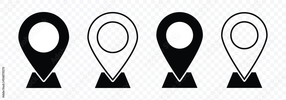 Poster set of map pin location icons. modern map markers. location pin vector, gps, map position marker. na