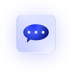 Naklejka premium Glassmorphism Icon Message Bubble Icon Chat Icon Soft Shadow Glassmorphic Speech Bubble Icon Text Icon Communication Icon Conversation Icon Reply Icon Talk Icon Dialogue Icon