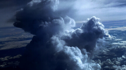 Dramatic dark storm rain clouds black sky background. Dark thunderstorm clouds rainny atmosphere....