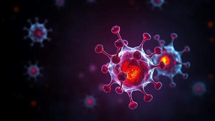 Glowing molecular structures of fat cells against a cosmic background, representing dietary impact.